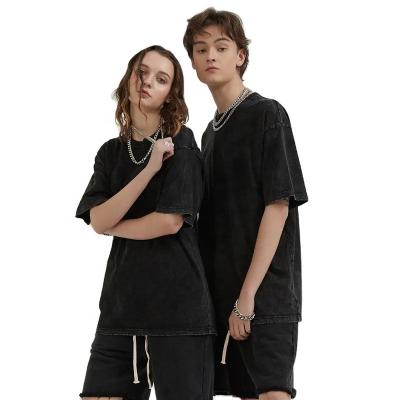 China Vintage Breathable Casual Oversized Wash Fashion T-shirt Fashion Blank T-shirt for sale