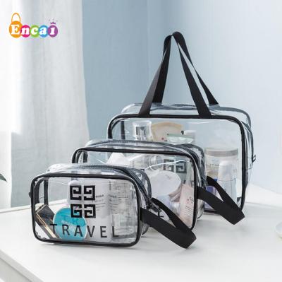 China Fashion Encai PVC Bag Clear Cosmetic Promotional Gift Waterproof Transparent Toiletry Bag for sale