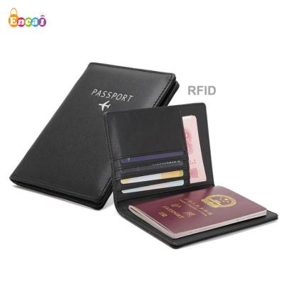 China Vintage New Encai Fashion RFID Passport Holder Travel PU Passport Cover for sale