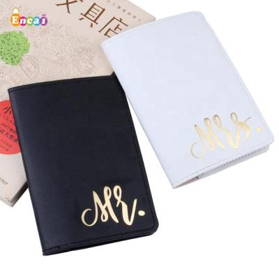 China Fashion Encai Gold Lettering New Fashion MR MRS Travel Passport Holder Best Selling Amazon Couples Passport Cover for sale