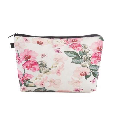 China Fashion Encai Lady Zipper Makeup Bag Fashion Printing Floral Cosmetic Bag for sale