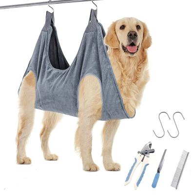 China Quick Dog and Cat Hammock Restraint Bag Travel Dog Grooming Hammock Pet Hammock Grooming Aid Drying Towel for sale