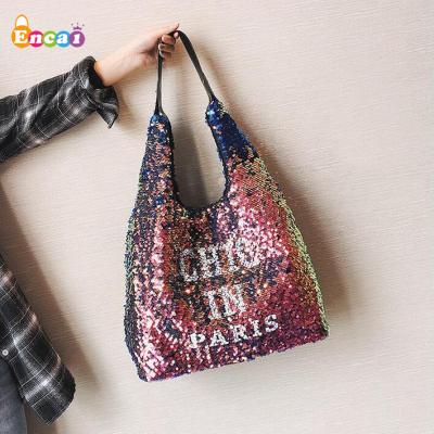 China Hot Style Paillette Sparkling Mermaid Encai Sequin Mermaid Tote Bags Reversible Magical Sequins Reversible Handbags for sale