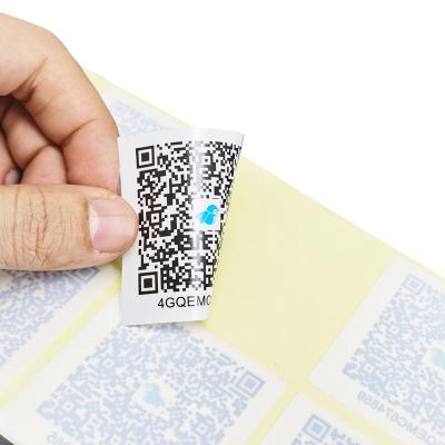 China Waterproof Custom Self-adhesive Sticker Label Wrapping Paper Sticker QR Code Transparent Sticker Coated Paper for sale