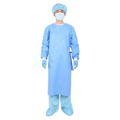 China Long Sleeve Disposable Reinforced Nonwoven Surgical Gown In Stock For Sale for sale