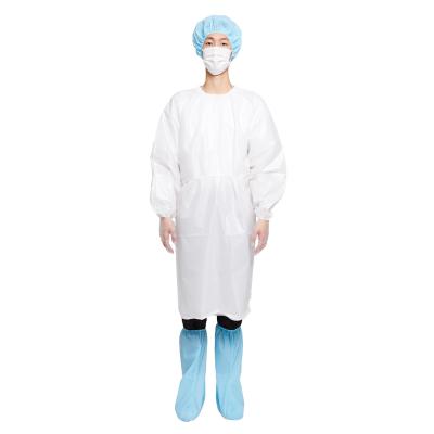 China Breathable Wholesale Disposable Waterproof Isolation Gown 30gsm 45gsm 65gsm White/Blue Level 2 for sale