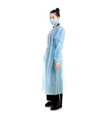 China Factory Supply Breathable High Quality Cheap Professional Disposable PE Waterproof Isolation Gowns For Single Use for sale