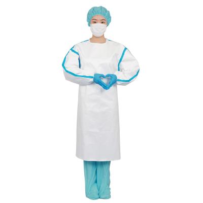 China Harmful Block Splashes Level 3 PPE Disposable Isolation Gown Breathable Waterproof Work Wear Coverall Medical Gowns for sale