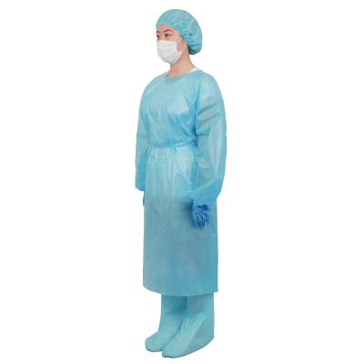 China Harmful Block Splashes Disposable Isolation Gown Consumables Isolation Gowns Level 2 With Nonwoven Fabric for sale