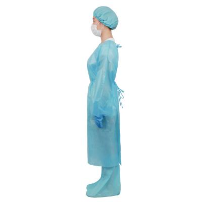 China Harmful Block Splashes Isolation Gown PP+ Disposable Medical Non-Sterile PE Coverall Waterproof Suit for sale