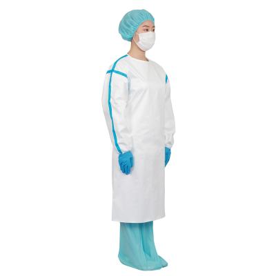 China Harmful Block Splatters Isolation Gowns Work Shirts Level 4 Disposable PP+PE Safety Hazmat Suit Coveralls for sale