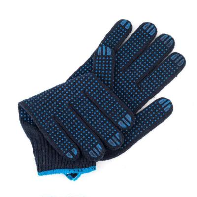 China Anti-Slip Cotton Knitted Working Safety Gloves Side PVC Double Dotted for sale