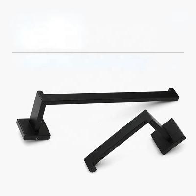 China Factory Direct Sale Modern Black Towel Rack Bathroom Stainless Steel Wall Mounted Towel Rack for sale