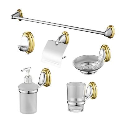 China Modern Durable Towel Rack Set Bathroom Accessories Cylinder Towel Rack Zinc Alloy Wall Mounted Bathroom Accessory Set for sale