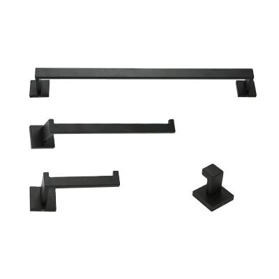 China Modern Premium Matte Galvanized Stainless Steel Black Towel Rack Bathroom Black Towel Rack Towel Rack for sale