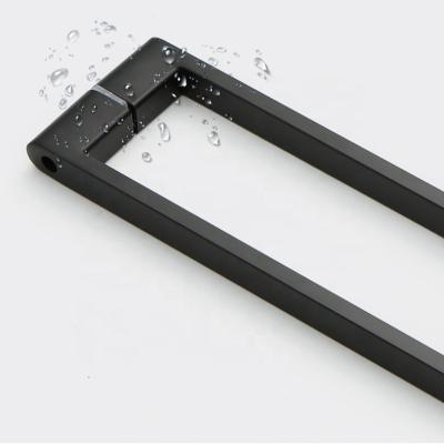 China China New Modern Simple Black Stainless Steel Push Shower Glass Door Handle for sale