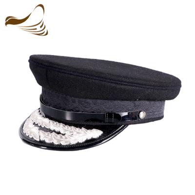 China Promotions Comfortable Durable Cotton Factory Maximum Cap Captain Pilot Cap Hat Military Uniform Hat for sale