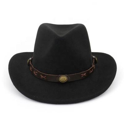 China New Arrival Fashion Trend Style Hot Selling Fedora Hat Men Cowboy Party Image Rock Cow Print Hat for sale