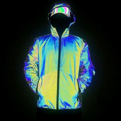 China 2020 new style QUICK DRY anorak rainbow reflective jacket men's running riding jacket for sale