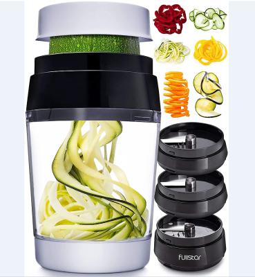 China Viable Vegetable Spiralizer Slicer - Zucchini Spaghetti Maker Adjustable Handheld Spiralizer with 6 in 1 Container for sale