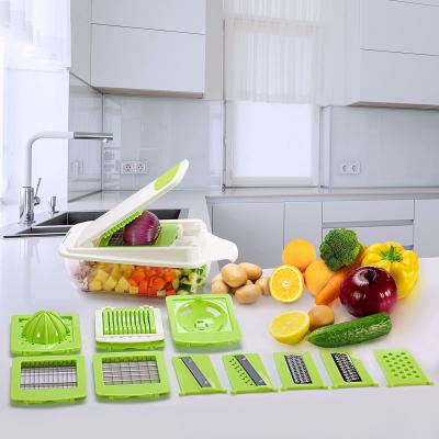 China Viable 11 in 1 Chopper Mandoline Multifunctional Vegetable Slicer, Egg Slicer, Kitchen Instruments Set Food Cutter Dicer Grater for sale