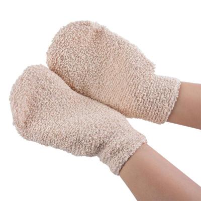 China All Natural Bamboo Fiber Bath Glove Exfoliating Skin Wash Foam Towel All Natural Body, Back Skin Massage Cleansing Shower for sale