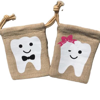 China Tooth Fairy BIODEGRADABLE Personalized Canvas Pouch for Tooth Holder for sale