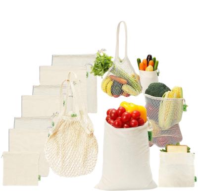 China PUNCH Reusable Organic Cotton Eco Friendly Grocery Bags For Shopping Produce Bags BONUS Sandwich Bags for sale