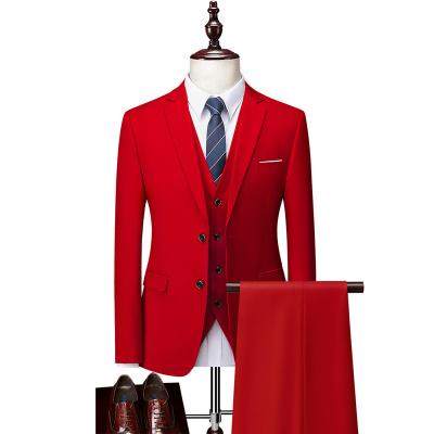 China Korean version of the large size men's double-button Anti-wrinkle suit high-grade suit of the suit slim wedding business casual groom for sale