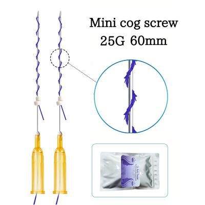 China Best Quantity Absorable Suture 4d Cog Pdo Face Thread Lift Mini Cog Scerw 25g 38mm 60mm for sale