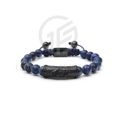 China Fashionable Natural Stone Gemstone Bracelet Jewelry Stainless Steel Beads Handmade Bracelet for sale