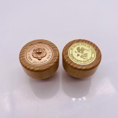 China Do not spoil/resile/contain no glue new high quality red wine stopper wooden cover painted metal top custom polymer cork stopper for sale