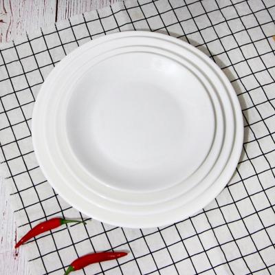 China Sustainable hot sale luxury6/7/8/10 inch porcelain dinnerware set round dinner plate for restaurant made in China for sale