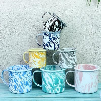 China Viable Wholesale Custom Classic Sublimation Enamel Mug Personalized Logo Printing Enamel Mugs for sale