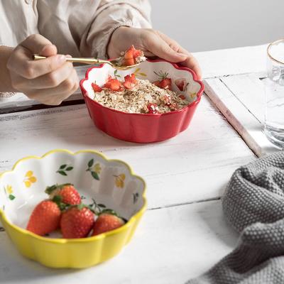 China 2021 Japanese style stocked new product colorful round cereal salad dessert ceramic rice bowl for sale for sale