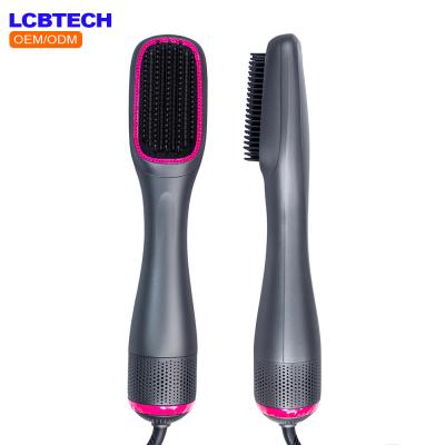 China 360 Degree Rotation Ionic 3 in 1 Hair Straightener Brush Hair Comb Ceramic Coating Electric Hot Airbrush Hair Dryer for sale