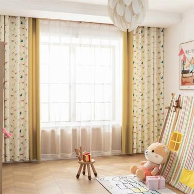 China Emf Shielding Curtain Cartoons Cat Window Curtain With Sheer Kid Princess Printed Blackout Matching Curtain for sale