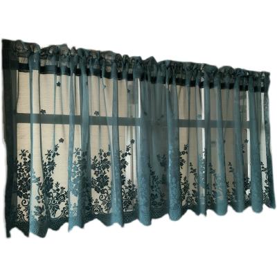 China Wholesale Blackout Style American Style Ready Made Lace Curtain Windows Half Covering Short Curtain For Kitchen for sale