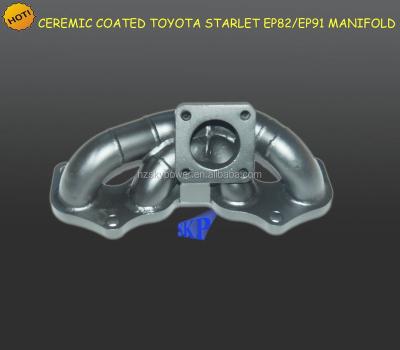 China TOYOTA STARLET EP82/EP91 Ceramic Coating 3mm Tube Thickness Vapor Piping Fit To*yota Starlet EP82 EP91 Exhaust Manifold Header T25 Stainless Racing Flange for sale