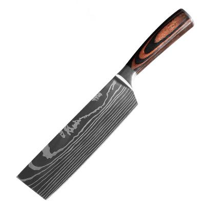 China Detong DT-LDM172 Damascus Cleaver Kitchen Chinese Premium Steel Butcher Knife With Holder for sale