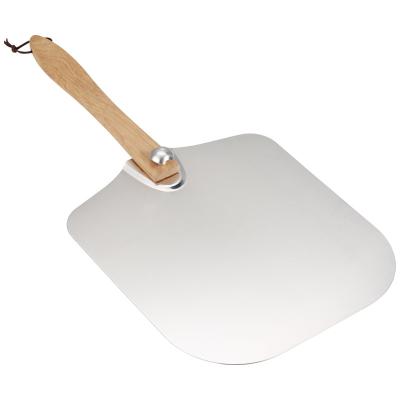 China Amazon Hot Sale High Quality Aluminum Pizza Tools Premium Foldable Aluminum Pizza Skin With Wood Handle for sale