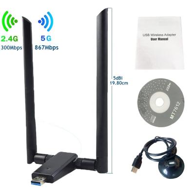 China mt7612u wireless laptop usb wifi adapter 1200mbps 5 gigahertz wireless adapter for android tablet for sale