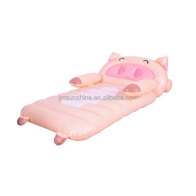 China 2021 New Desgin PVC Toys Cartoon Toys Pink Pig Inflatable Air Bed Inflatable Mattress Pig Pool Float for sale