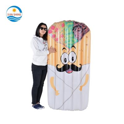 China Wholesale Inflatable PVC Burrito Water Float Mattress,Tacos Pool Float For Adults for sale