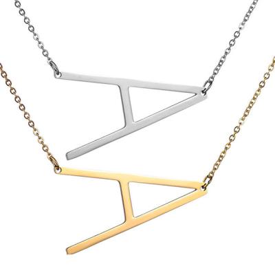 China Fashionable High Quality Stainless Steel Necklace Alphabet Initial Letter Gold Plated Necklace For Women for sale