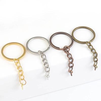 China Ring Keychain Wholesale 10pcs/bag Multicolor Key Slotted Key Rings Key Chain For DIY Resin Jewelry Making for sale