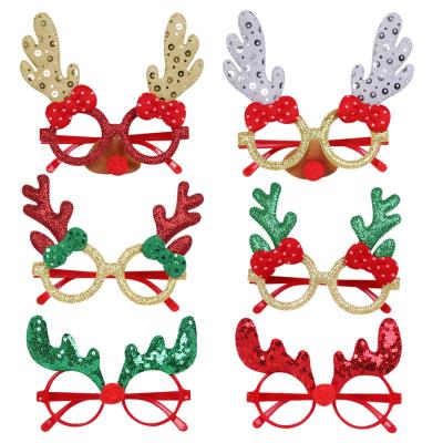 China Adult Christmas Decoration 2021 New Fashionable Glass Antlers Christmas Children's Toys Christmas Ornaments for sale