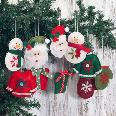 China Fashionable Small Hanging Christmas Tree Trinket Decoration Santa Claus Snowman Gift Bag Ornaments 2021 New Christmas Ornaments for sale