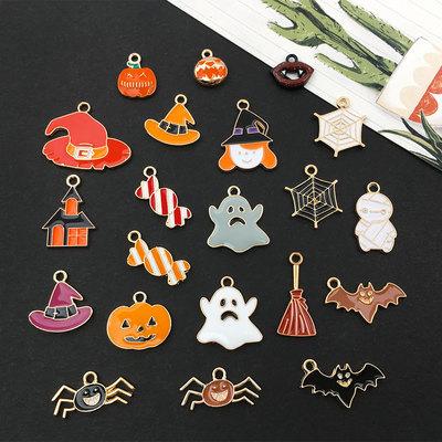 China Other 1PCS Wacky Drop Charm Oil Alloy Hair Ornament Bracelet Necklace DIY Dangle Earrings Halloween Ornament Ghost Accessory Pumpkin for sale