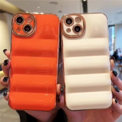 China Luxury Shockproof Electroplating Down Jacket Phone Case For iPhone 13 Pro 12 11 XS Max XR Max X 8 7 Plus Camera Protective Soft Back Cover for sale